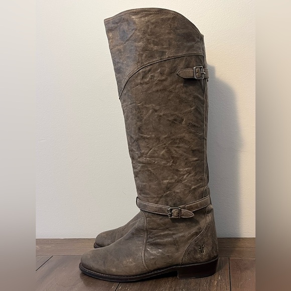 Frye Shoes - Frye Dorado Tall Grey Riding Boots Women’s size 9 Made in Spain